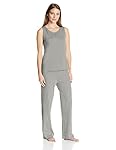 Amazon Essentials Women's 100% Cotton Sleeveless Pajama Set, Heather Grey, X-Large