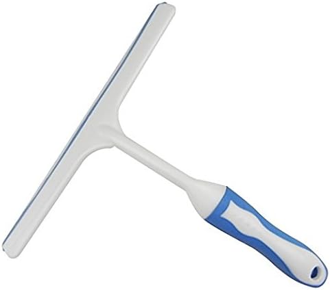WinCleaner | All Purpose Premium Rubber Powerful Squeegee with Comfy ABS Handle for Windows, Shower, Car Windshield, 9.6 x 9.4 inches, White Blue