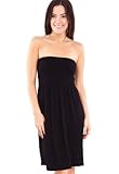 Strapless Seamless Black Smocking Tube Dress