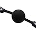 TiaoBug Women Adult Adjustable Leather Metal O-Rings Harness Silicone Mouth Ball Black A One Size