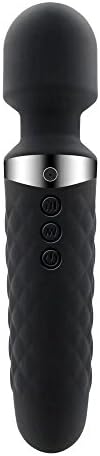 Handheld Massager - Waterproof Rechargeable Wand Massager with 16 Speed Modes for Muscle Aches and Sports Recovery - Personal Body Massager (Black)
