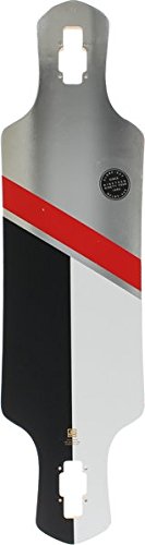 Geminon Longboard Complete Skateboard, Silver/red, 35