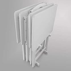 Casual Home 5pcs Tray Table Set, White