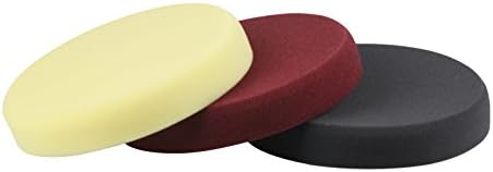 PROMMON 7inch (180mm) Mix Color Light Cut ,Heavy Cut,And Finish Buffing Polishing Pads Kit Set For 6Inch (150mm) RO/DA Car Polisher Pack of 3Pcs