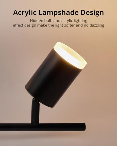 Gr4tec Spotlight Ceiling Lights 6 Way, Black Ceiling Light Fitting Rotatable, Modern LED Spotlight Bar GU10, Indoor Kitchen Spot Light for Living Room Bedroom Hallway, Bulb Not Included