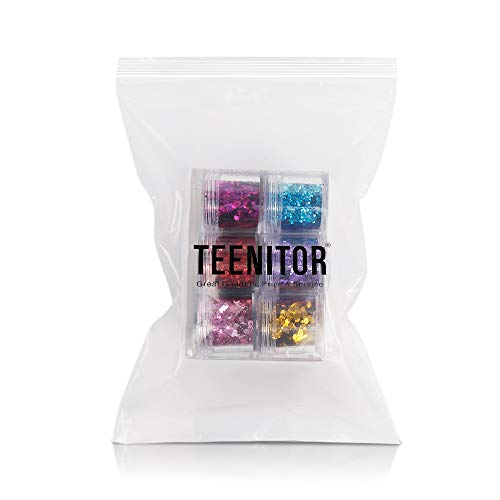 image for Teenitor 12 Boxes Chunky Glitter, Colorful Mixed Paillette Eye Shadow 