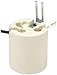 Leviton Medium Base, One-Piece, Keyless, Incandescent, Unglazed Porcelain Lampholder, 8052-1, White