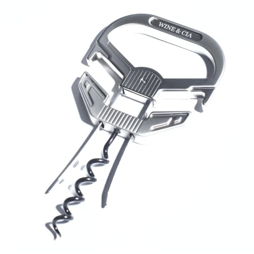 Abridor de Garrafa de Vinho Premium Saca Rolhas Antigas 2 Lâminas com Espiral Inox Anatômico Multi Funcional Com Case Elegante Ideal Para Presente e Uso Intenso Wine & Companhia