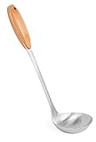 Internet’s Best Stainless Steel and Bamboo Serving Ladle | Large Kitchen Utensil Spoon | Punch Bowl and Soup Pan Ladle