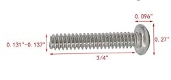 FixtureDisplays® 6-32 X 3/4" Stainless Pan Head