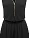 Awesome21 Zipper Front Surplice Romper Black Size S