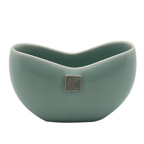 BangQiao Ceramic Business Name Card Holder Display Stand for Desk, Home and Office, Light Cyan Color