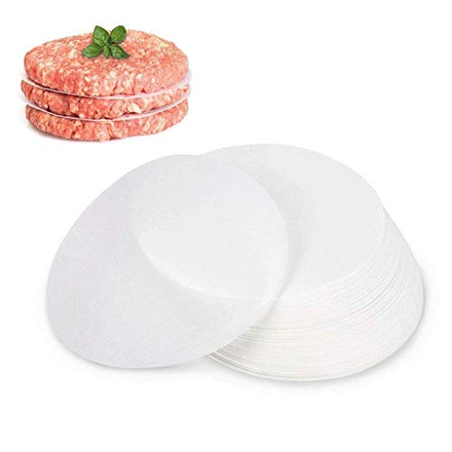 Eraimp Non-Stick Hamburger Patty Paper Round Wax Paper for Burgers - Diameter 4.7‘’/ 11cm, 100 Pack