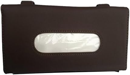 Hakuno Kokoro Car Sun Visor Premium Quality Soft Leather Tissue Box Multi-Function Seat Back Tissue Case Holder Coffee One Size (9L x 4.9W Inch)
