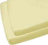 Dudu N Girlie Mini Cot Fitted Sheets Pack 2 Yellow Jersey Cotton