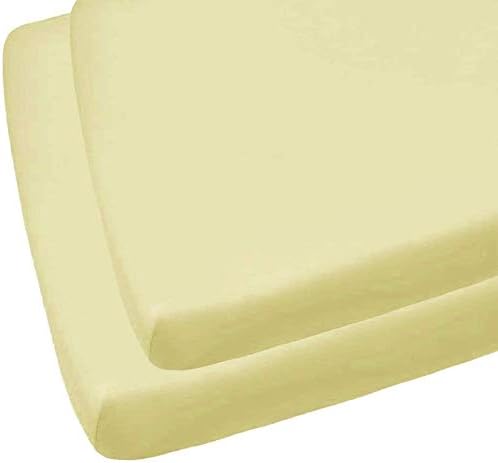Dudu N Girlie Mini Cot Fitted Sheets Pack 2 Yellow Jersey Cotton
