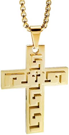 CHOOOICE Special Cross Pendant Simple Gold Crucifix Necklace with 23'Chain โฆ