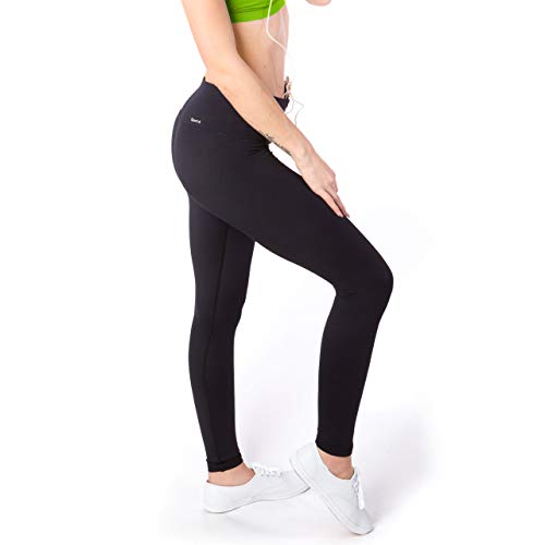 Sport-it Yoga Leggings Tights Workout Pants With Pockets - Women's Active Wear (Black/Small)