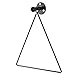 MyGift Hand Towel Holder for Bathroom, Metal Hand Towel Holder, Matte Black Hand Towel Rack Wall Mounted, Triangular Towel Ring for Bath Accessories (Black-2 Picecs)