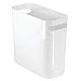 InterDesign Una Rectangular Trash Can with Handles, Waste Basket Garbage Can for Bathroom, Bedroom, Home Office, Dorm, College, 10-Inch, White