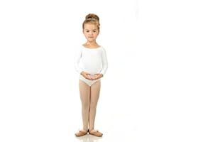 Elowel Pajamas Gymnastics Leotards for Girls - Long Sleeve & Scoop Neck Leotard for Girls Dance