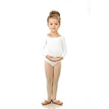 Elowel Girls' Team Basics Long Sleeve Leotard White
