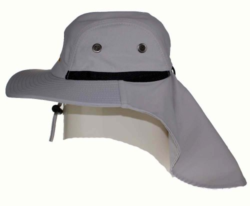 Outdoor/Casual Hat, Large Bill Cap with Back Flap Protector, Gray