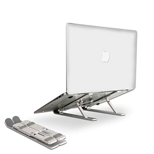 Laptop Stand, Laptop Holder with 7 Adjustable Height, Aluminum Ventilated Notebook Riser for MacBook Air Pro, Dell XPS, More 10-15.6 inches PC Computer, Tablet, iPad (Silver)