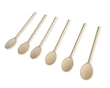 12-Inch Long Handle Wooden Cooking Mixing Oval Spoons, Beechwood (Set Of 6)