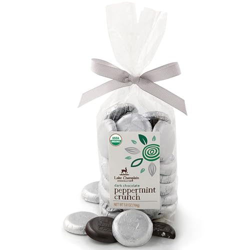 LAKE CHAMPLAIN CHOCOLATES Organic Dk Choco Peppermint Crunch Coins, 5.8 OZ