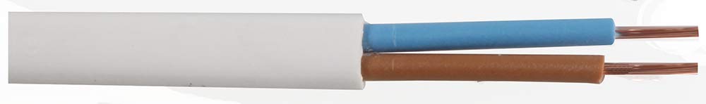 Pro Elec PEL01056 0.75 mm2 3182Y 2-Core mains Cable, 6A, White, 100 m