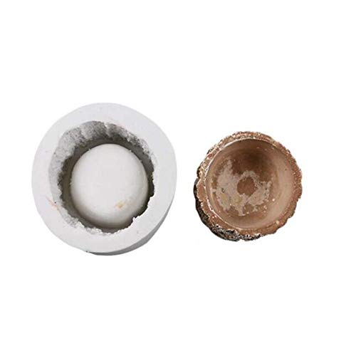 Bark Shape Round Flower Pot Silicone Mold, Succulent Plants Vase Flowerpot Mold,DIY Candlestick Candle Holder Mould,Gypsum Plaster Mould,Concrete Cement Clay Crafts Making Mold,Bonsai Decor Mold - Thumbnail 6
