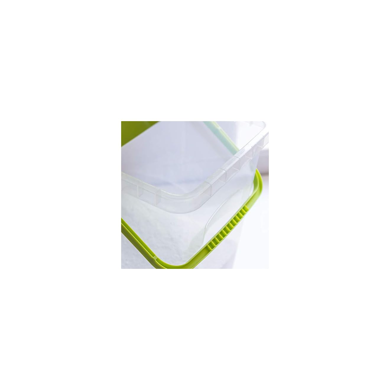 Contenedor de detergente en polvo de 10 l, con tapa, color morado, caja