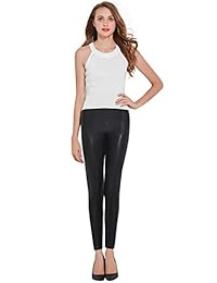 Pantalones de piel sintética para dama sexy, color negro