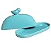 MyGift Turquoise Blue Bird Decorative Ceramic Butter Dish and Lid Cover