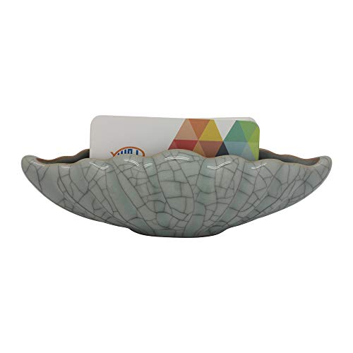 BangQiao Ceramic Business Name Card Holder Display Stand for Desk, Home and Office, Black Veins - Thumbnail 5