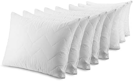 Waterguard Waterproof Pillow Protectors Bed Bug Control, Zippered Quilted, Thick Pillow Covers, (8 Pieces) 100% Cotton Cover Pillow Encasement - King Size (20x36) Set of 8