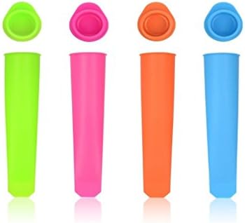 BeautyMood Kitchen Silicone Ice Pop Maker Molds/Popsicle Molds - Set Of 4 Tubes - Food Grade, Pure, Non-toxic - Make Healthy Food For Your Kids (Random color)
