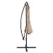 AMT Adjustable Offset Cantilever Hanging 10' Patio Umbrella Cross Base Crank, Beige