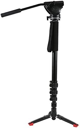Camera Monopod,Monopod with Feet,SH SHIHONG Lightweight Aluminum Telescopic Camera Monopod with Fluid Head and Tripod Base for DSLR Video Cameras