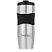 Travel coffee mug- with lid, one of the best genuine travel mugs, perfect for commuting, sleek and contemporary, well insulated durable stainless steel, flip top lid, screw on top, easy to clean