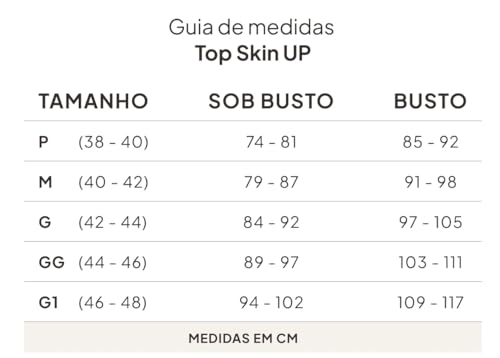 Top Segunda Pele Skin Up Toda Up - Sutiã Sem Costura, Corte a Laser, Sustentação Natural e Bojo Removível