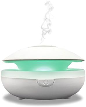 FLORET White Fan Travel Aromatherapy Diffuser | LED Spectrum Lighting | USB Battery and AC Operated | Great For Office, Bathroom and Travel | Aroma Pads Included (WHITE)