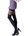 HDE Women's Cute Tattoo Print Stockings Novelty Design Sheer Tights Pantyhose (Black Mock Bow)