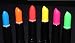 Set of SIX Neon Black Light UV Lipsticks, Cream Sticks, Rave (NOT Kryolan)