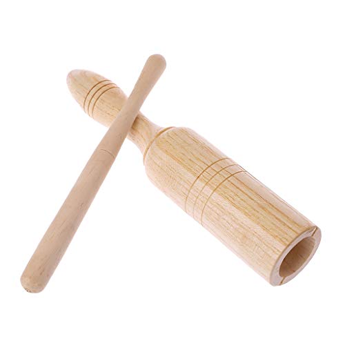 JAGENIE Wood Agogo Guiro Single Tone Block Drum Toy Percussion Beater Musical Instrument