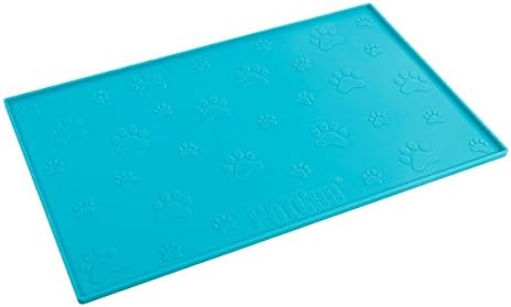 PetCee Pet Feeding Mat,FDA Grade Silicone Waterproof Non-slip Dog Food Mat,18.7 x 11.8 inch Dog Food Placemat