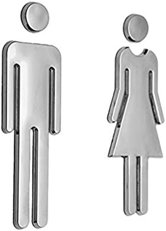 Dergtgh 2PCS/Set Hotel Shopping Mall Adhesive MEN WOMEN Toilet Door Sign Bathroom Restroom WC Door Sign Sticker Doorplate