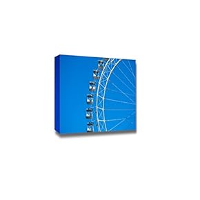 Canvas Prints Wall Art - White Ferris Wheel Against Blue Sky | Modern Wall Decor/Home Decoration Stretched Gallery Canvas Wrap Giclee Print & Ready to Hang - 12" x 18"