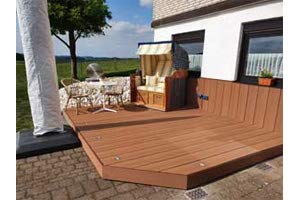 Muster Handmuster WPC Terrassendiele Massivdiele WoodoKosXXL 20 x 200 mm braun geriffelt/glatt, beidseitig begehbar 12… – Bild 4